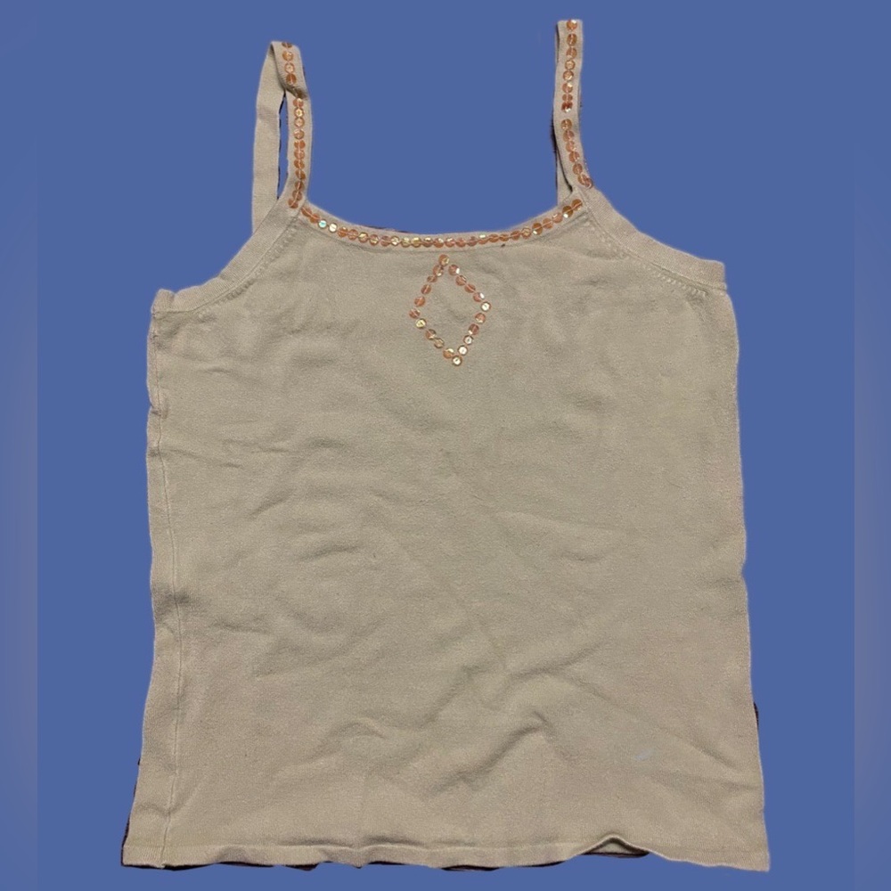 Green tank top with embellishments
